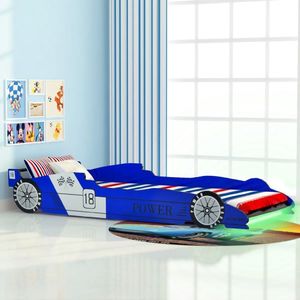 vidaXL Łóżko dziecięce w kształcie samochodu, 90 x 200 cm, niebieskie 1