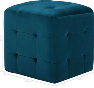 vidaXL Pufy, 2 szt., niebieskie, 30 x 30 x 30 cm, aksamit 6