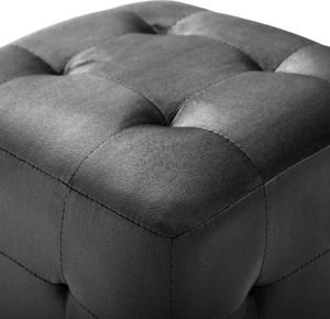 vidaXL Pufy, 2 szt., czarne, 30 x 30 x 30 cm, aksamit 4