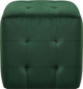 vidaXL Pufy, 2 szt., zielone, 30 x 30 x 30 cm, aksamit 3