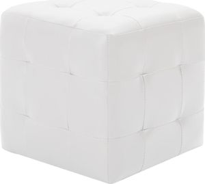vidaXL 2 pufy, białe, 30 x 30 x 30 cm, sztuczna skóra 2