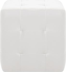 vidaXL 2 pufy, białe, 30 x 30 x 30 cm, sztuczna skóra 3