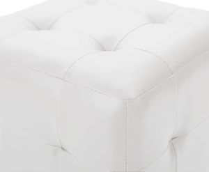 vidaXL 2 pufy, białe, 30 x 30 x 30 cm, sztuczna skóra 4