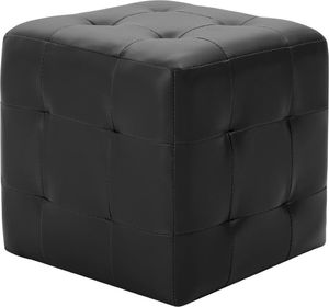 vidaXL 2 pufy, czarne, 30 x 30 x 30 cm, sztuczna skóra 2