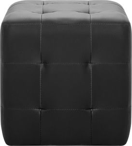 vidaXL 2 pufy, czarne, 30 x 30 x 30 cm, sztuczna skóra 3