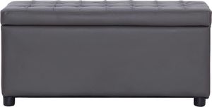 vidaXL Puf z pojemnikiem, 87,5 cm, szary, sztuczna skóra 3