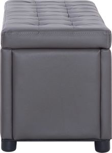 vidaXL Puf z pojemnikiem, 87,5 cm, szary, sztuczna skóra 4