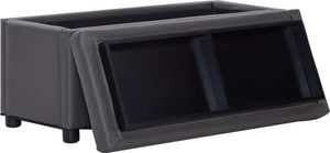 vidaXL Puf z pojemnikiem, 87,5 cm, szary, sztuczna skóra 5