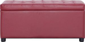 vidaXL Puf z pojemnikiem, 87,5 cm, czerwone wino, sztuczna skóra 3