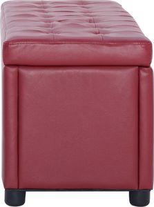 vidaXL Puf z pojemnikiem, 87,5 cm, czerwone wino, sztuczna skóra 4