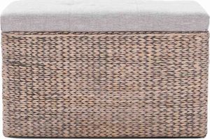 vidaXL Ławka z 2 pufami, zestaw wypleciony z trawy morskiej, szary 6