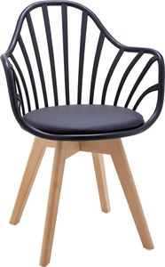 Elior Krzesło patyczak w stylu retro modern Baltin - czerń i buk 1