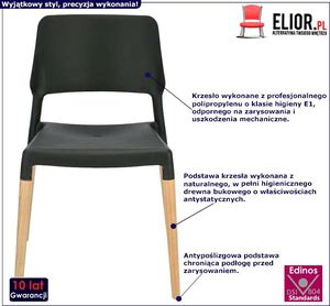 Elior Skandynawskie krzesło Pollo - czarne 1
