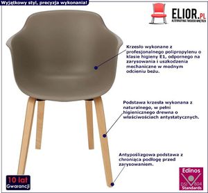 Elior Designerskie krzesło Alzak - beżowe 1