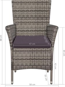 Elior Fotel ogrodowy z podnóżkiem Felnar - szary 6