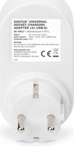 Digitus DIGITUS Universal Steckdosen Adapter 2 x USB-A 5