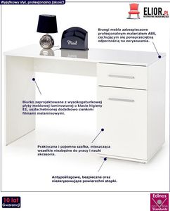 Biurko Elior Lines Białe 120 cm x 55 cm 3