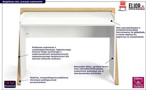 Biurko Elior Corto Białe 131 cm x 65 cm 2