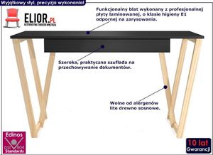 Biurko Elior Molly 2X Czarne 138 cm x 60 cm 3
