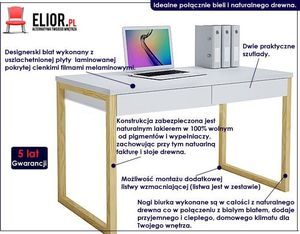 Biurko Elior Inelo X5 Białe 100 cm x 50 cm 2