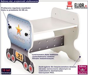 Elior Biurko dziecięce regulowane Milo 5X 2