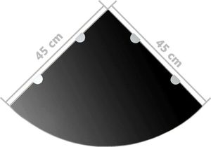 vidaXL Półka narożna 45cm czarny (3051597) 6