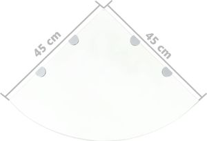 vidaXL Półka narożna 45cm przezroczysty (3051594) 7