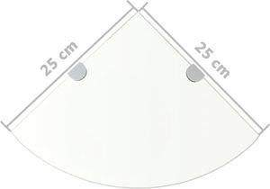 vidaXL Półka narożna 25cm przezroczysty (3051592) 7