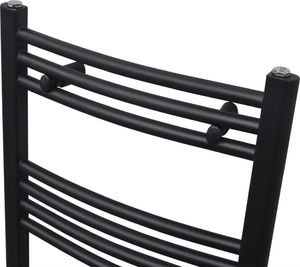 Grzejnik łazienkowy vidaXL Grzejnik łazienkowy, wygięty 500 x 1160 mm, czarny (141915) - 141915 3
