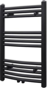 Grzejnik łazienkowy vidaXL Grzejnik łazienkowy, wygięty 500 x 764 mm, czarny (141913) - 141913 1
