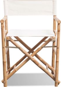 vidaXL Składane krzesło reżyserskie, bambus i płótno, 2 sztuki 2