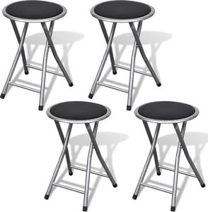 vidaXL Składane stołki barowe składane, 4 szt., sztuczna skóra 1