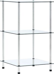 vidaXL 3-poziomowa półka, przezroczysta, 40x40x67 cm, szkło hartowane 1