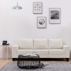 vidaXL 3-osobowa sofa, kremowa, tapicerowana tkaniną 1