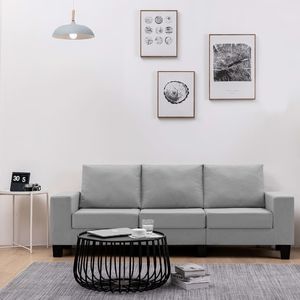 vidaXL 3-osobowa sofa, jasnoszara, tapicerowana tkaniną 1