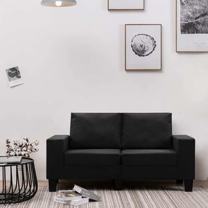 vidaXL 2-osobowa sofa, czarna, tapicerowana tkaniną 1