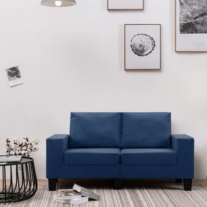 vidaXL 2-osobowa sofa, niebieska, tapicerowana tkaniną 1