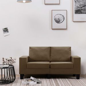 vidaXL 2-osobowa sofa, brązowa, tapicerowana tkaniną 1