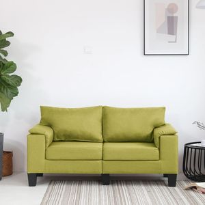 vidaXL 2-osobowa sofa, zielona, tapicerowana tkaniną 1