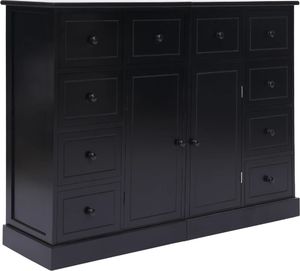 vidaXL Komoda z 10 szufladami, czarna, 113 x 30 x 79 cm, drewniana 1