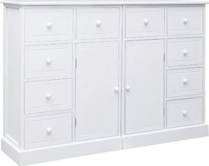 vidaXL Komoda z 10 szufladami, biała, 113 x 30 x 79 cm, drewniana 1