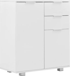 vidaXL Komoda biała na wysoki połysk, 71 x 35 x 76 cm, płyta wiórowa 2