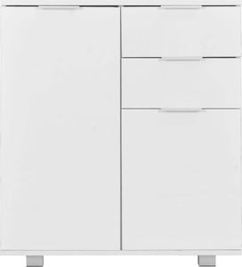 vidaXL Komoda biała na wysoki połysk, 71 x 35 x 76 cm, płyta wiórowa 3