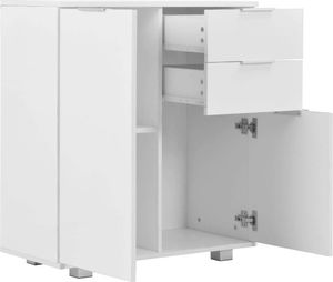 vidaXL Komoda biała na wysoki połysk, 71 x 35 x 76 cm, płyta wiórowa 4