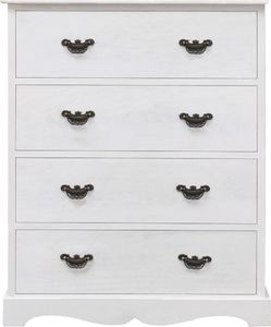 vidaXL Komoda, biała, 60x30x75 cm, drewniana 3