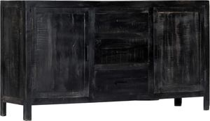 vidaXL Komoda, czarna, 147x40x80 cm, lite drewno mango 1