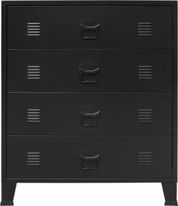 vidaXL Metalowa komoda w industrialnym stylu, 78 x 40 x 93 cm, czarna 2