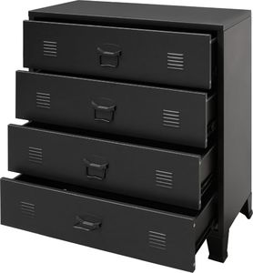 vidaXL Metalowa komoda w industrialnym stylu, 78 x 40 x 93 cm, czarna 3