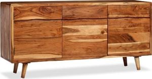 vidaXL Komoda z litego drewna z rzeźbionymi drzwiami, 160x40x75 cm 1