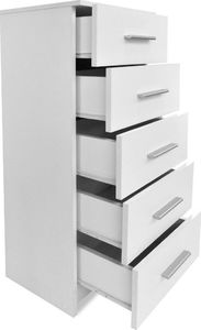 vidaXL Wysoka komoda, płyta wiórowa, 41 x 35 x 108 cm, kolor biały 5